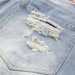 Concert Outfit Distressed Spider Letter Print Jeans