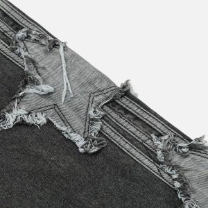 Concert Outfit Distressed Star Patch Jeans