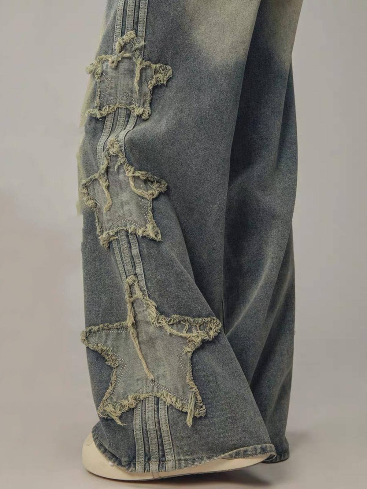 Concert Outfit Distressed Star Patch Jeans Concert Outfit Distressed Star Patch Jeans