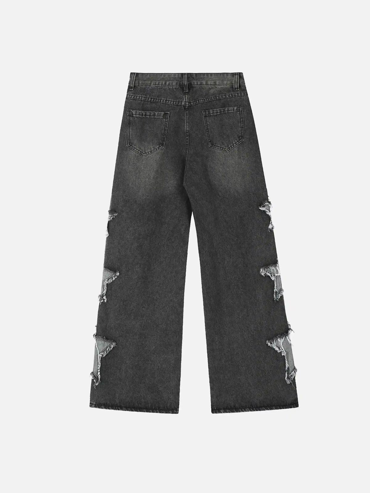 Concert Outfit Distressed Star Patch Jeans Concert Outfit Distressed Star Patch Jeans