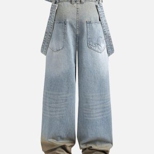 Concert Outfit Distressed Washed Detachable Jeans
