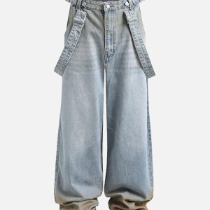 Concert Outfit Distressed Washed Detachable Jeans