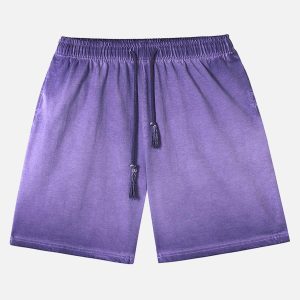 Concert Outfit Distressed Washed Drawstring Shorts