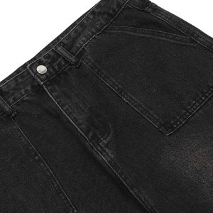 Concert Outfit Distressed Washed Multi-Pocket Cargo Jeans