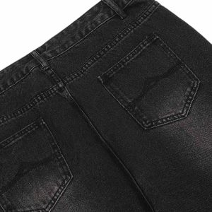 Concert Outfit Distressed Washed Multi-Pocket Cargo Jeans