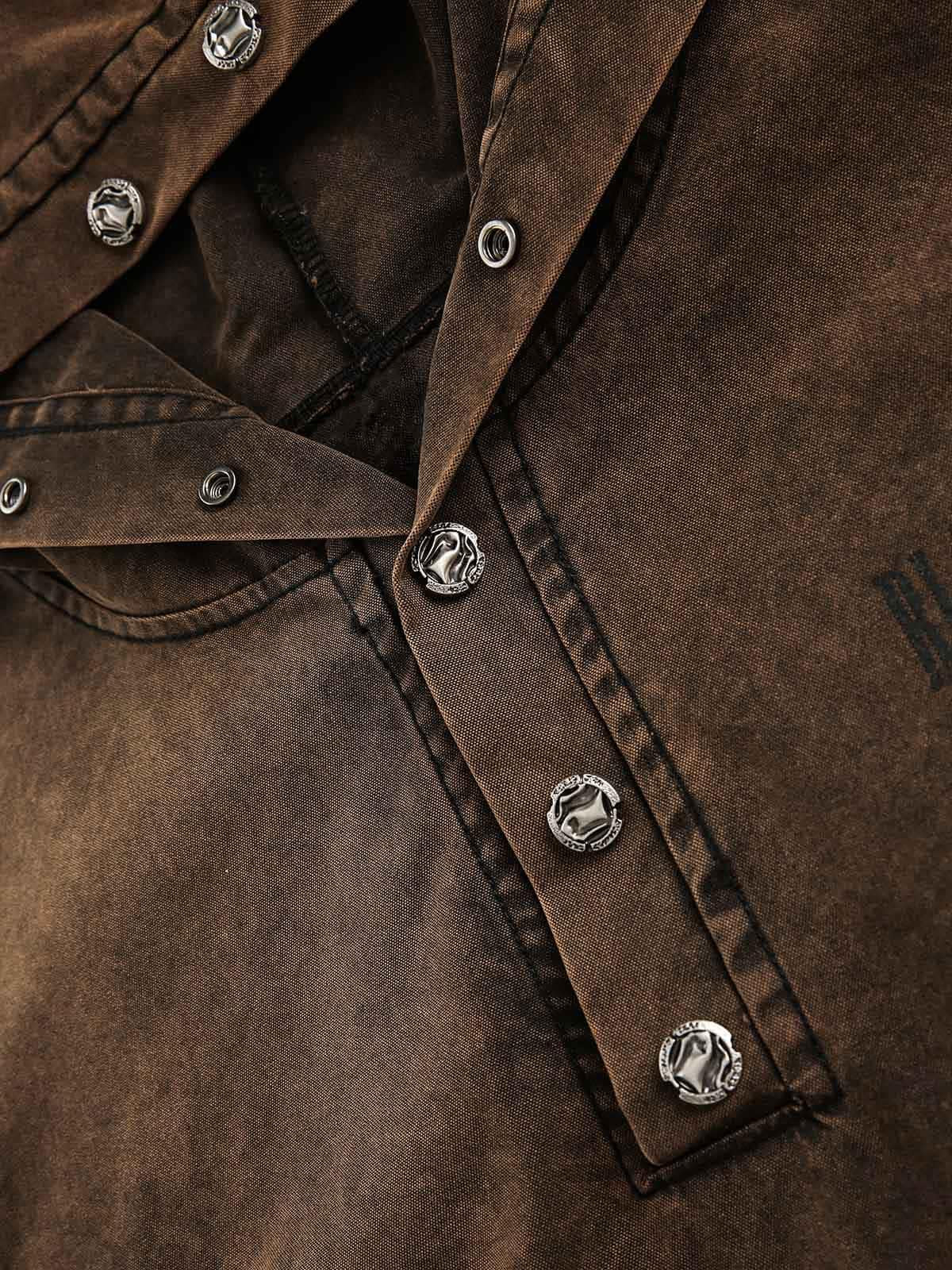 Concert Outfit Distressed Washed Rivet Hooded Denim Sweatshirt Concert Outfit Distressed Washed Rivet Hooded Denim Sweatshirt