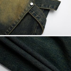 Concert Outfit Distressed Washed Stitching Jeans