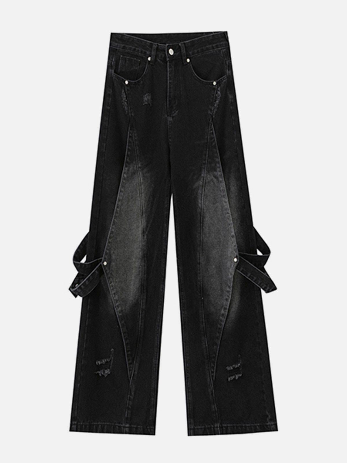 Concert Outfit Distressed Washed Stitching Jeans Concert Outfit Distressed Washed Stitching Jeans