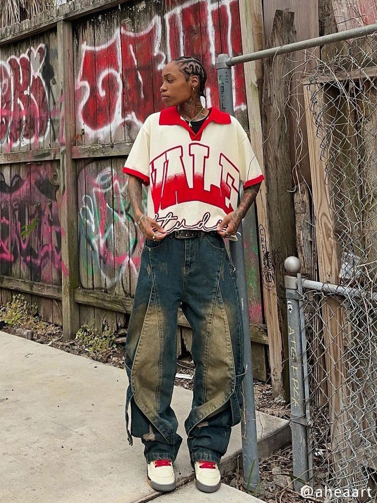 Concert Outfit Distressed Washed Stitching Jeans Concert Outfit Distressed Washed Stitching Jeans