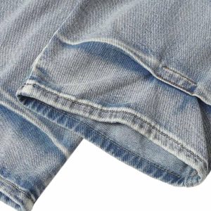 Concert Outfit Distressed Washed Whisker Pleated Barrel Jeans