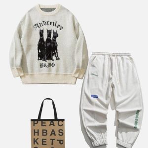 Concert Outfit Doberman Print Sweater