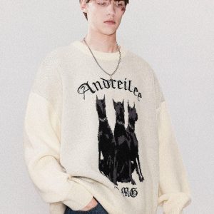 Concert Outfit Doberman Print Sweater
