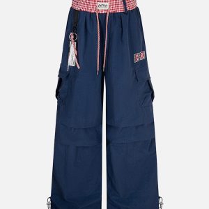 Concert Outfit Double Waist Drawstring Baggy Cargo Pants