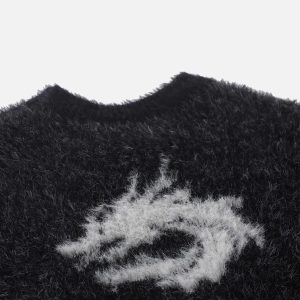 Concert Outfit Dragon Mohair Jacquard Sweater