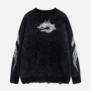 Concert Outfit Dragon Mohair Jacquard Sweater