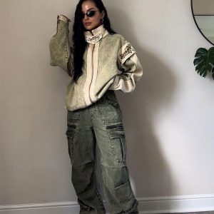 Concert Outfit Drawstring Loose Cargo Jeans