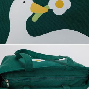 Concert Outfit Duck Flower Canvas Bag