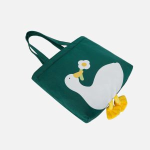 Concert Outfit Duck Flower Canvas Bag