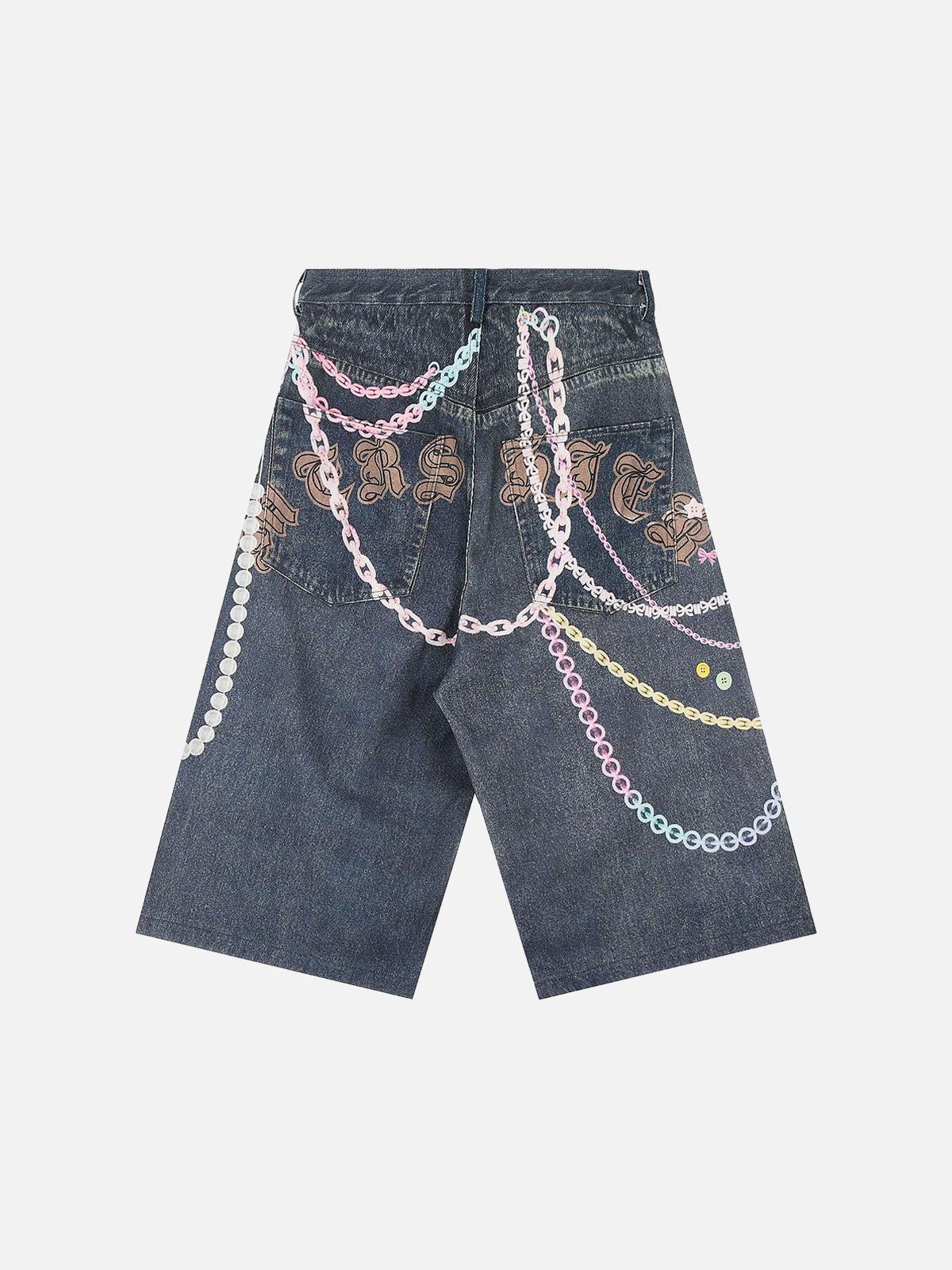 Concert Outfit Embellished Chain Denim Shorts Concert Outfit Embellished Chain Denim Shorts