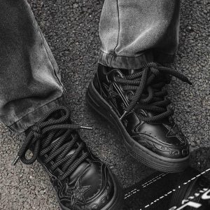 Concert Outfit Embossed Stars Casual Board Shoes