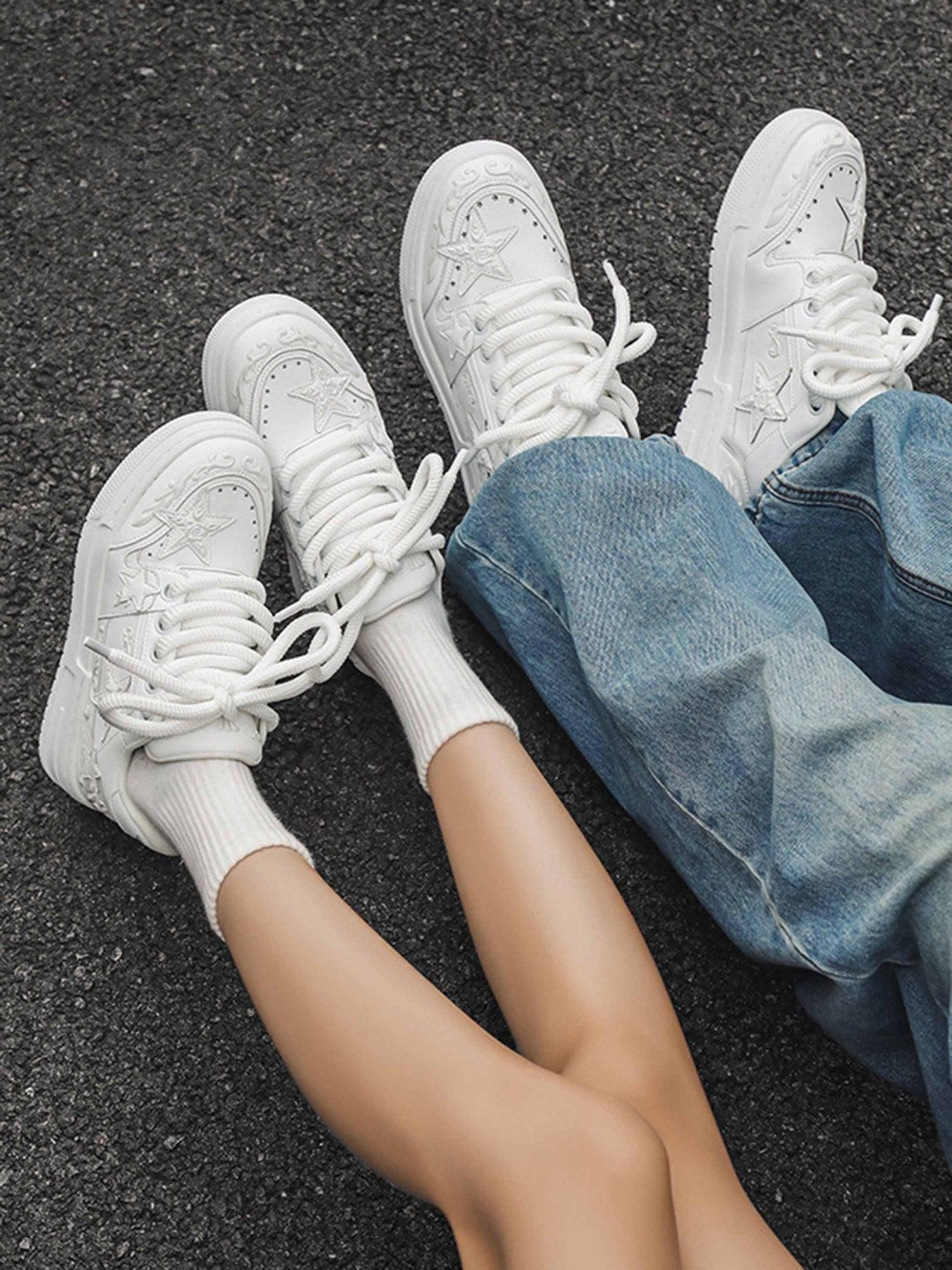 Concert Outfit Embossed Stars Casual Board Shoes Concert Outfit Embossed Stars Casual Board Shoes