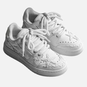 Concert Outfit Embossed Stars Casual Board Shoes