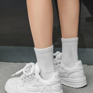 Concert Outfit Embossed Stars Casual Board Shoes