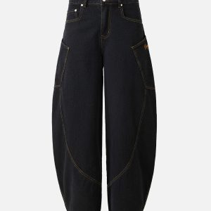 Concert Outfit Embroidered Barrel Leg Jeans