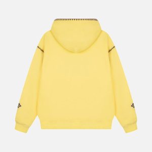 Concert Outfit Embroidered Contrast Check Hoodie