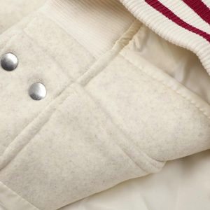 Concert Outfit Embroidered Contrast Color Varsity Jacket