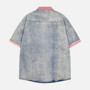 Concert Outfit Embroidered Patch Denim Shirt