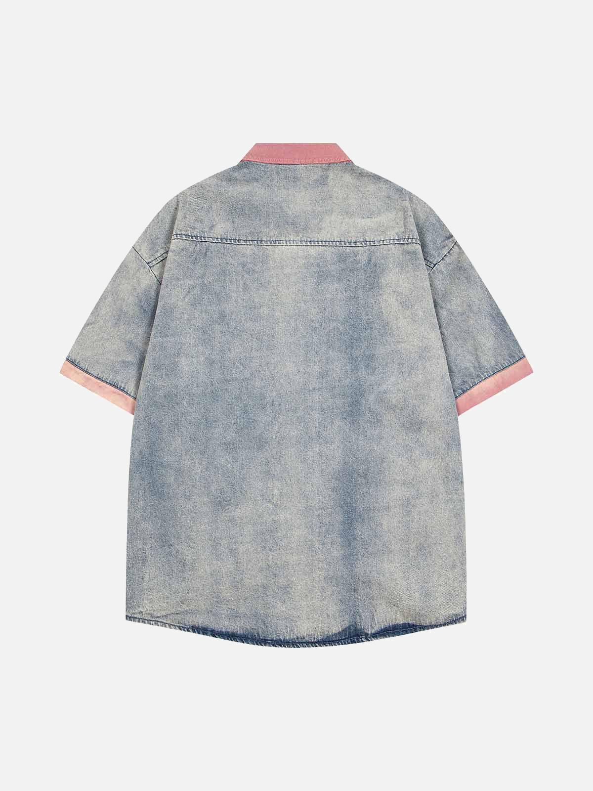 Concert Outfit Embroidered Patch Denim Shirt Concert Outfit Embroidered Patch Denim Shirt