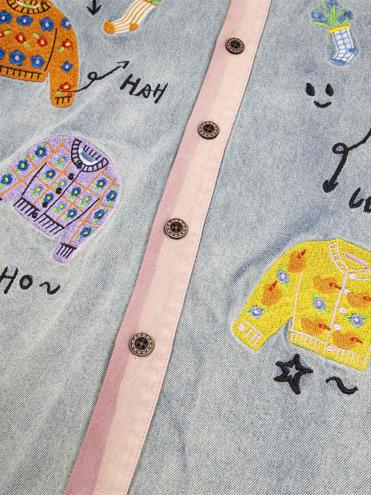 Concert Outfit Embroidered Patch Denim Shirt Concert Outfit Embroidered Patch Denim Shirt