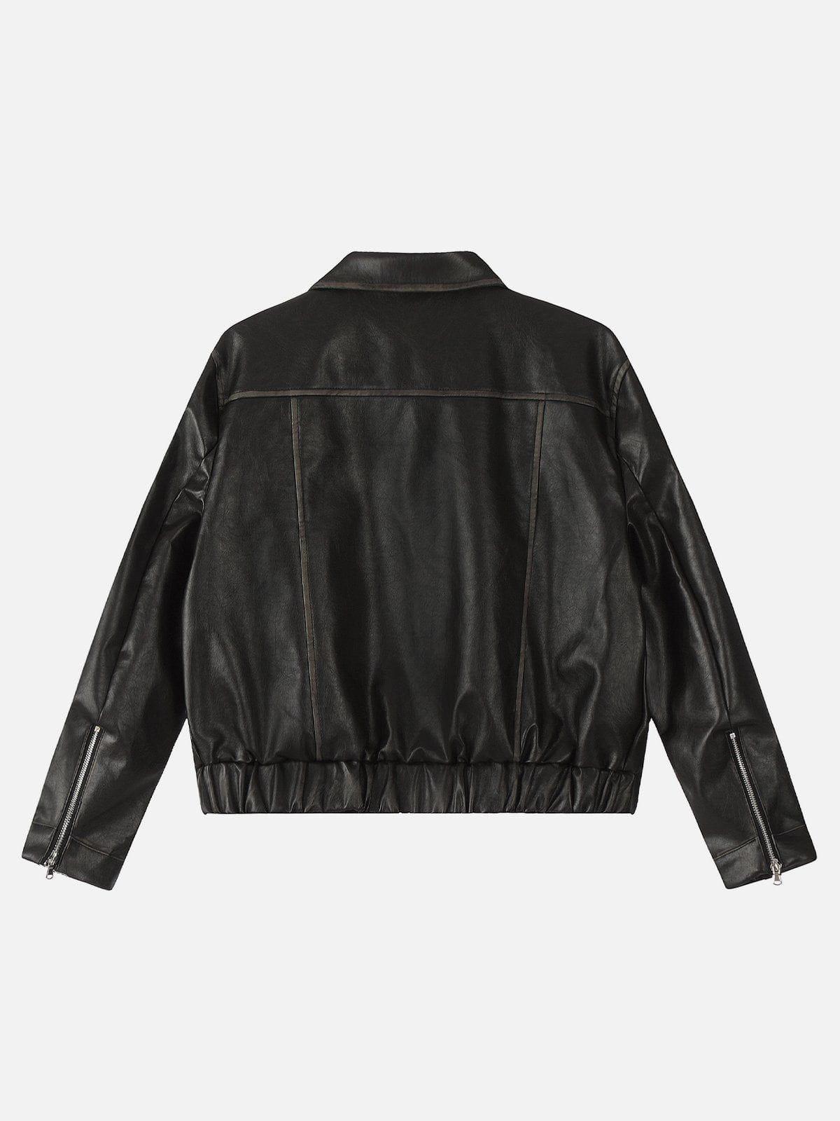 Concert Outfit Embroidery Bow Faux Leather Jacket Concert Outfit Embroidery Bow Faux Leather Jacket