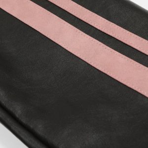 Concert Outfit Embroidery Bow Faux Leather Jacket