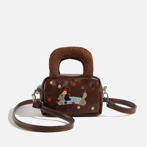 Concert Outfit Embroidery Cartoon Dog Bag