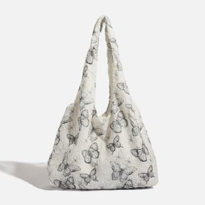 Concert Outfit Embroidery Lace Butterfly Tote Bag