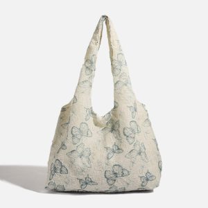 Concert Outfit Embroidery Lace Butterfly Tote Bag