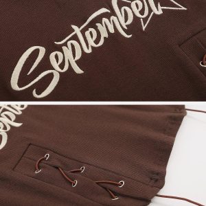 Concert Outfit Embroidery Side Drawstring Fold-Over Star Tee