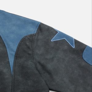 Concert Outfit Embroidery Star Cropped Racing Jacket