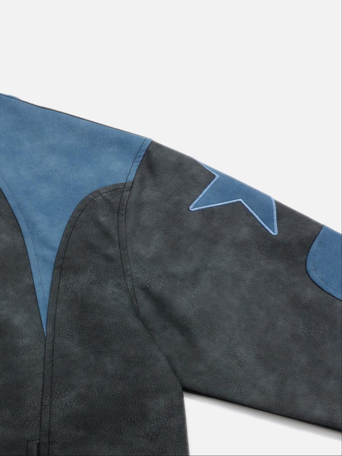 Concert Outfit Embroidery Star Cropped Racing Jacket Concert Outfit Embroidery Star Cropped Racing Jacket