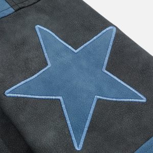 Concert Outfit Embroidery Star Cropped Racing Jacket