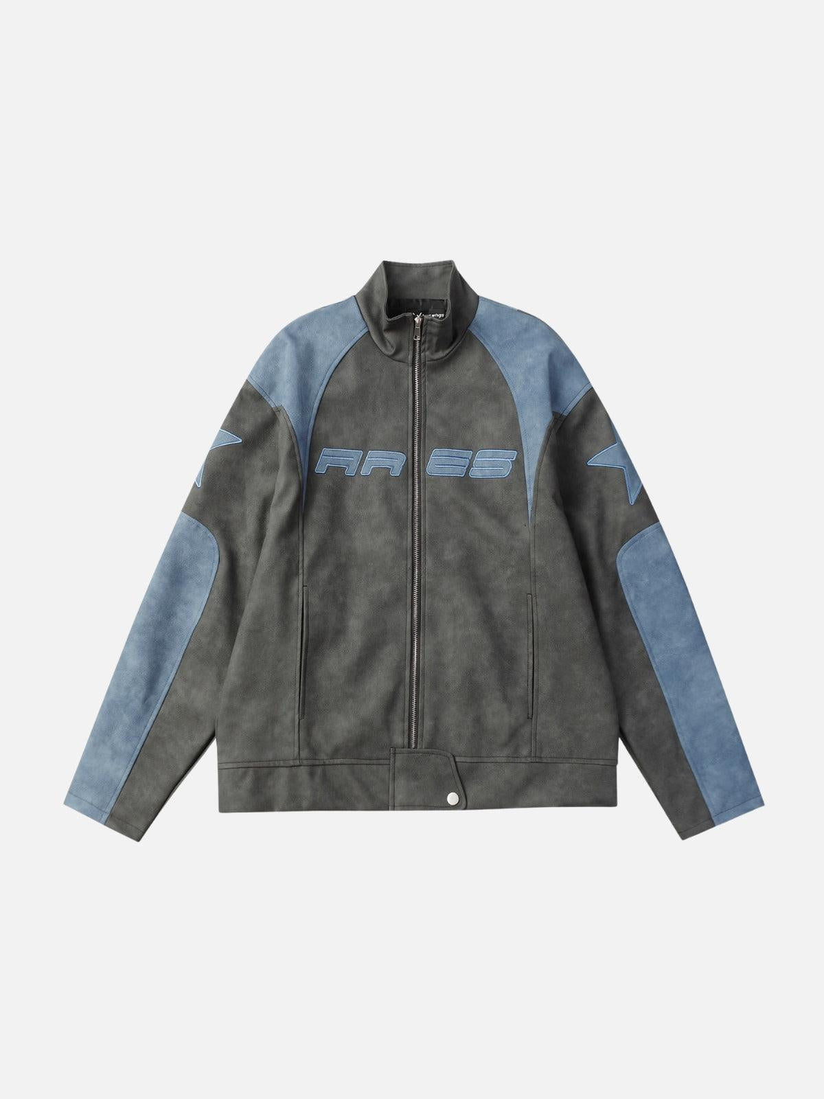 Concert Outfit Embroidery Star Cropped Racing Jacket Concert Outfit Embroidery Star Cropped Racing Jacket