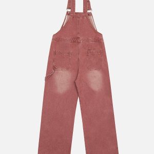 Concert Outfit Embroidery Star Washed Overalls