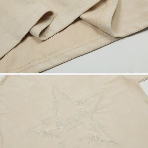 Concert Outfit Embroidery Thorns Star Print Tee