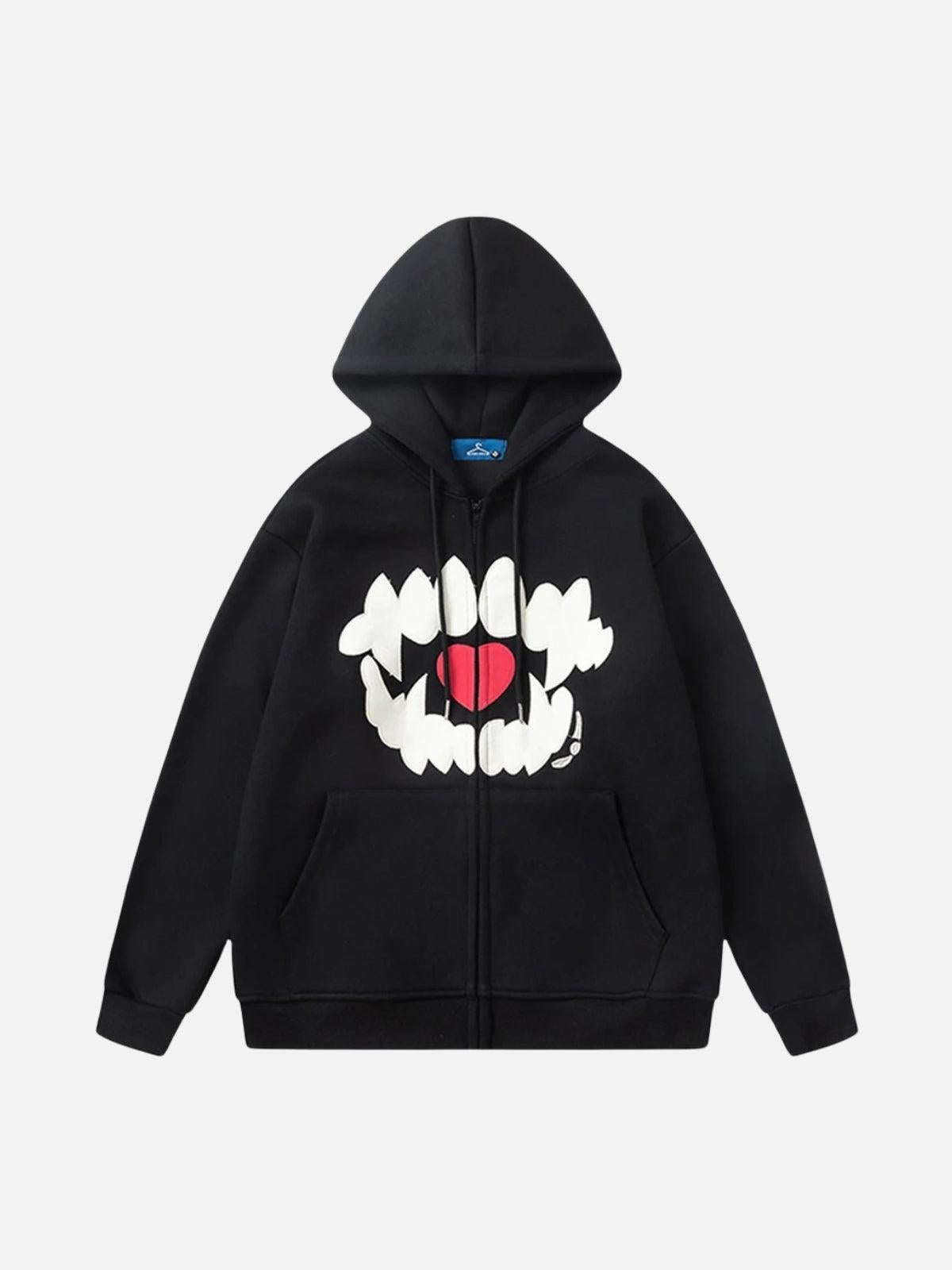 Concert Outfit Embroidery Tooth Heart Hoodie Concert Outfit Embroidery Tooth Heart Hoodie
