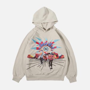 Concert Outfit Evil Eye Embroidered Hoodie