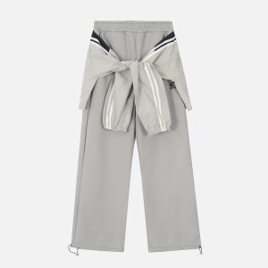 Concert Outfit Fake Two-Piece Drawstring Sweatpants