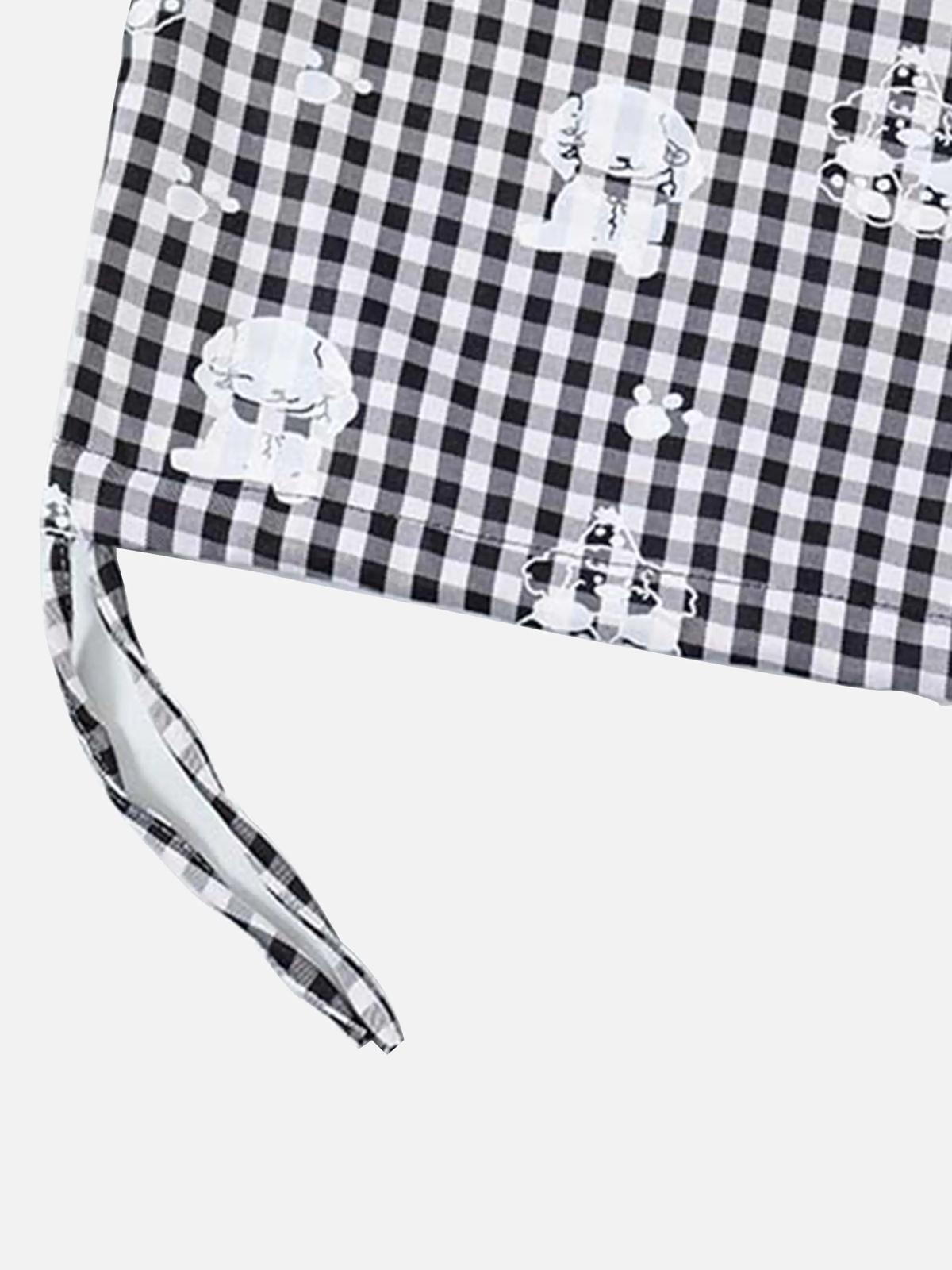 Concert Outfit Fake Two-Piece Print Plaid Sweatpants Concert Outfit Fake Two-Piece Print Plaid Sweatpants