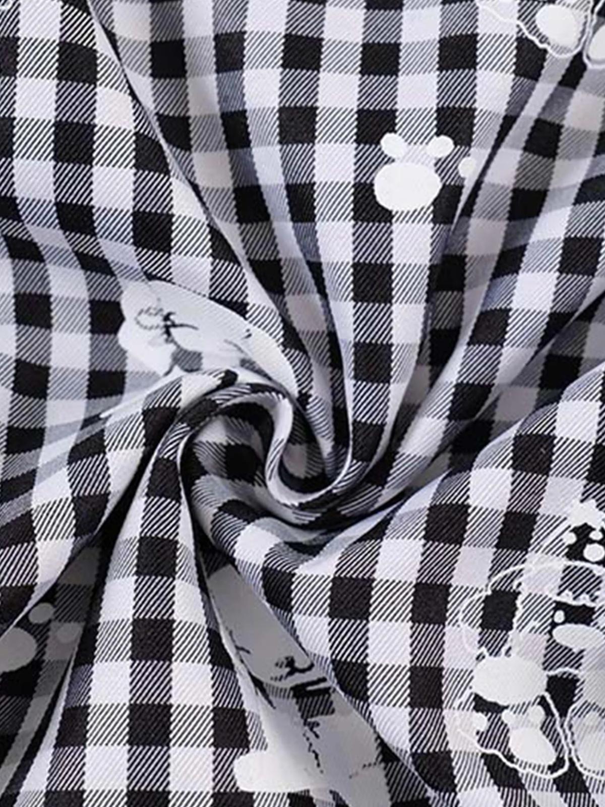 Concert Outfit Fake Two-Piece Print Plaid Sweatpants Concert Outfit Fake Two-Piece Print Plaid Sweatpants